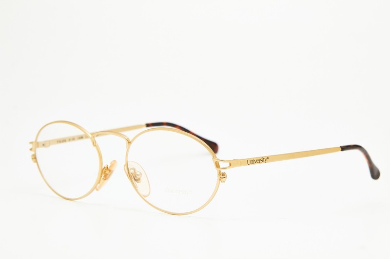 🤓 Vintage FILOS 6145 51 Oval Glasses Gold/Turtle Frame 1980s👓Unisex gallery