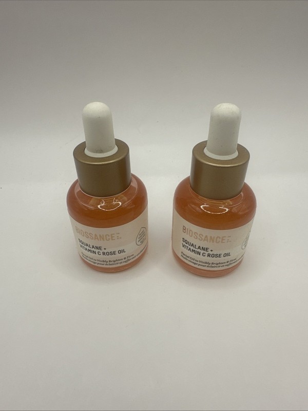 BIOSSANCE Squalane Vitamin C Rose Oil Bottle Authentic 15ml Lot of 2 Bottles