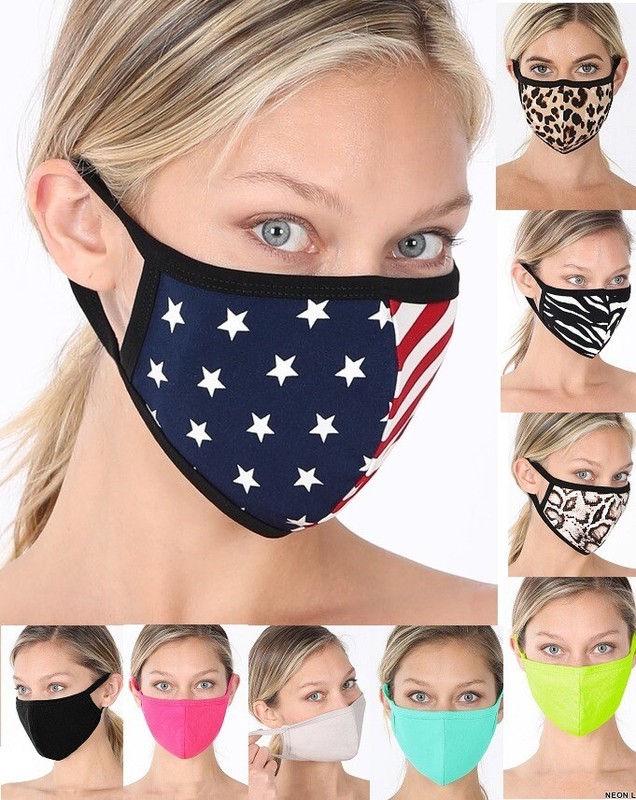 American Flag Face Mask Washable Reusable Animal Print Cheetah Cover Hot Pink
