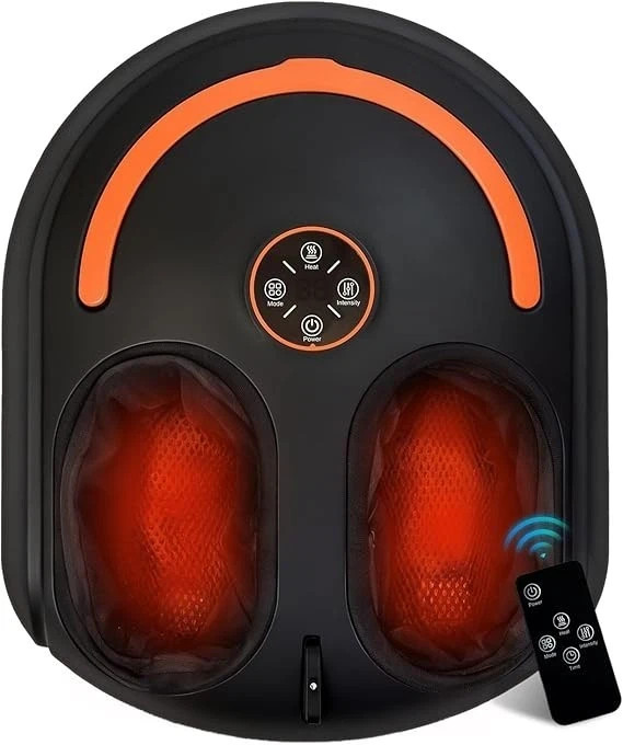 Shiatsu Foot Massager Electric with Heat Kneading Massage Machine – Black