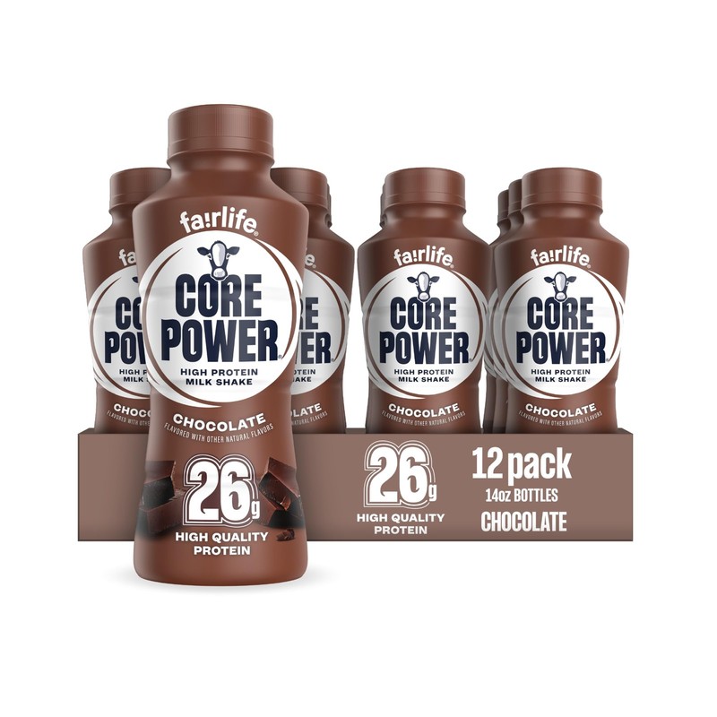 Core Power Protein Shake, Chocolate 26g Bottle 14oz 12 Pack Free SHIP.