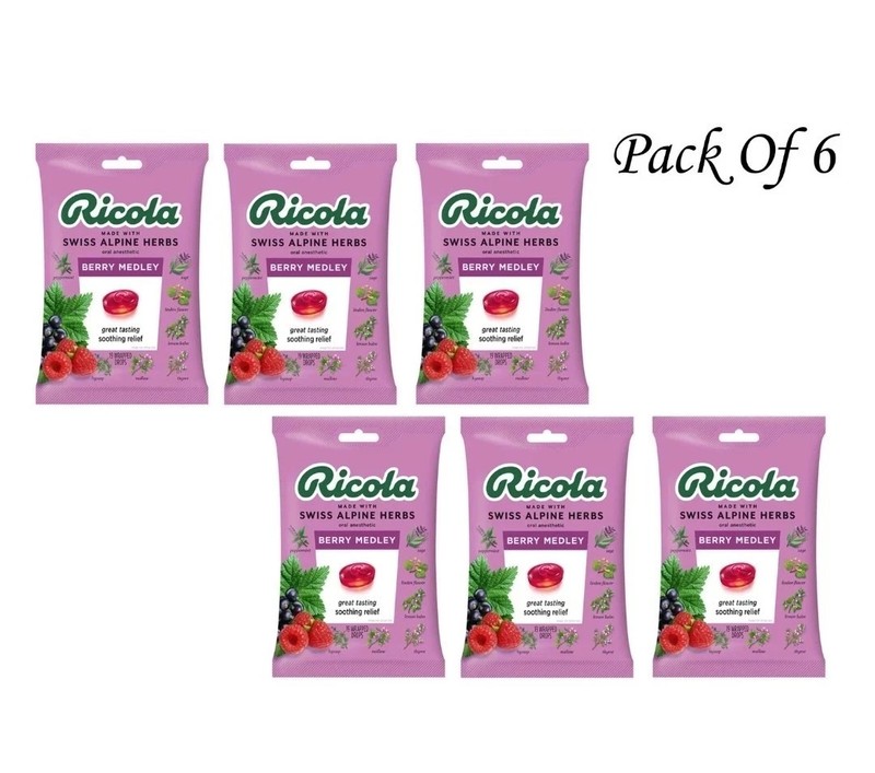 (6 Packs) Ricola Berry Medley Throat Drops, 45 Count