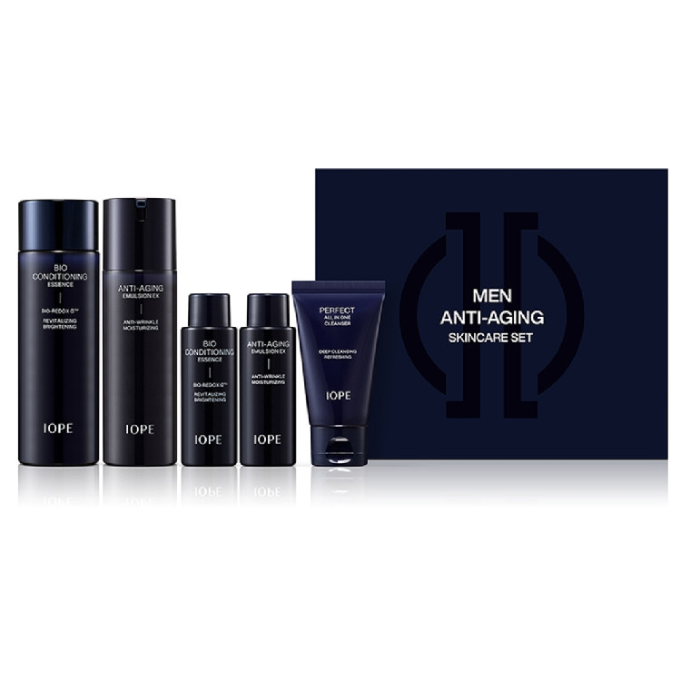 IOPE Men’s Korean Skincare Set (Essence+Emulsion+Cleanser)