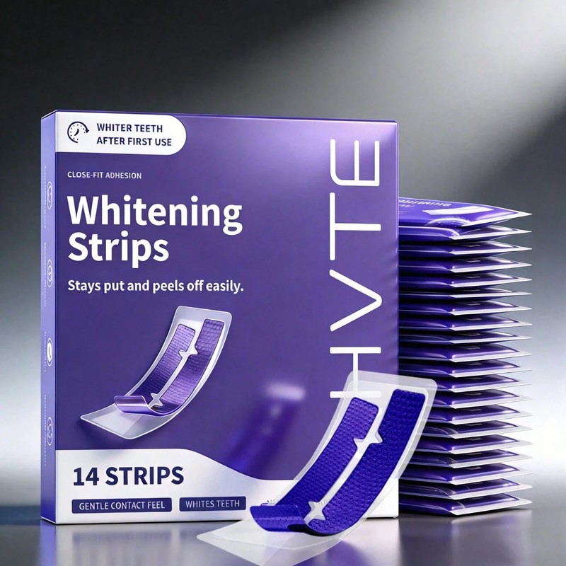 14pcs Teeth Whitening Strips, Suitable For Sensitive Gums, Whitens Teeth, Purple