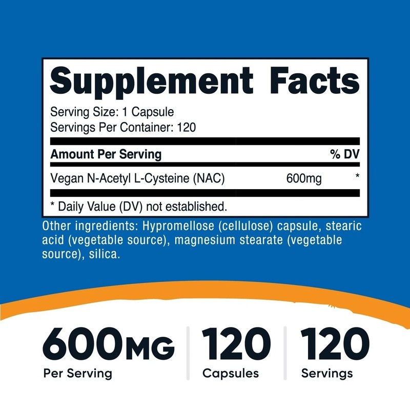 3 bottles Nutricost N-Acetyl L-Cysteine (NAC) 600mg, 120 Vegan Capsules NEW gallery