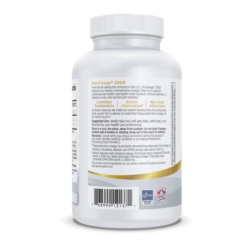Nordic Naturals ProOmega 2000 - Extra Omegas for Heart and Brain Health, 120 Ct. gallery