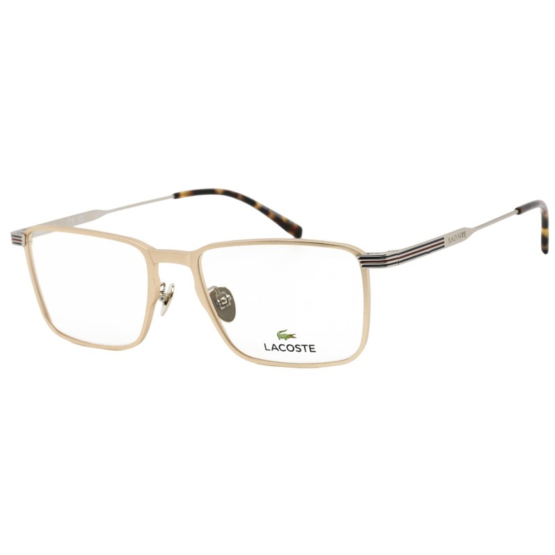 Lacoste Men’s Eyeglasses Clear Demo Lens Semi Matte Gold Metal Frame L2285E 714