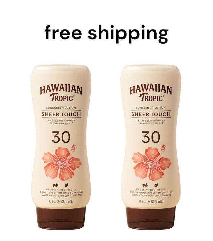 2 pack Hawaiian Tropic Sheer Touch Lotion Sunscreen, Moisturizing Broad-Spectrum