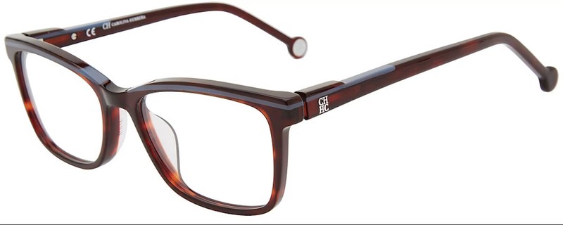 Carolina Herrera VHE836K 0713 Havana Blue Plastic Eyeglasses Frame 51-16-135