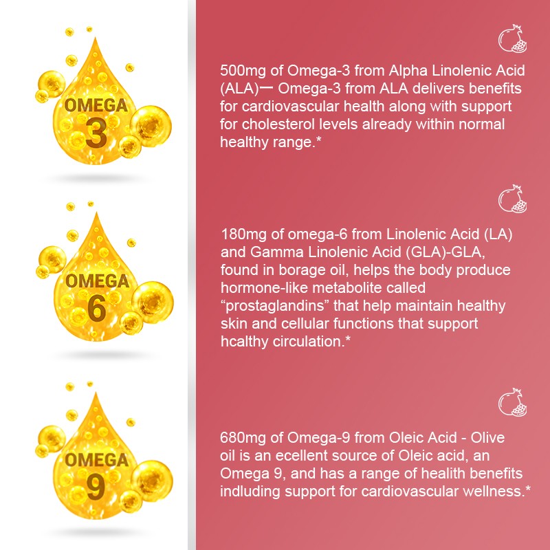 Omega 3-6-9 120 Softgels 2000MG Essential Fatty Acid Complex Supplement gallery