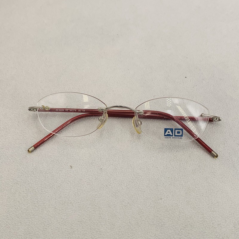 Adolfo Dominguez AD54059 Optical Frame Silver / Red Size 49[]18-135 Rimless