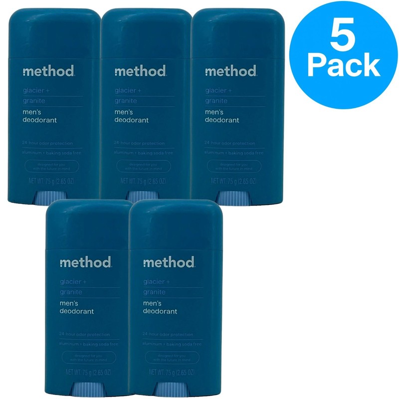 method men’s deodorant glacier + granite aluminum free 2.65 OZ 5 Pack New