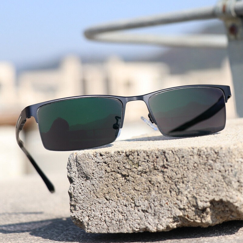 Transition Photochromic Reading Glasses Sunglasses Half Rimless UV +0~ +6.0