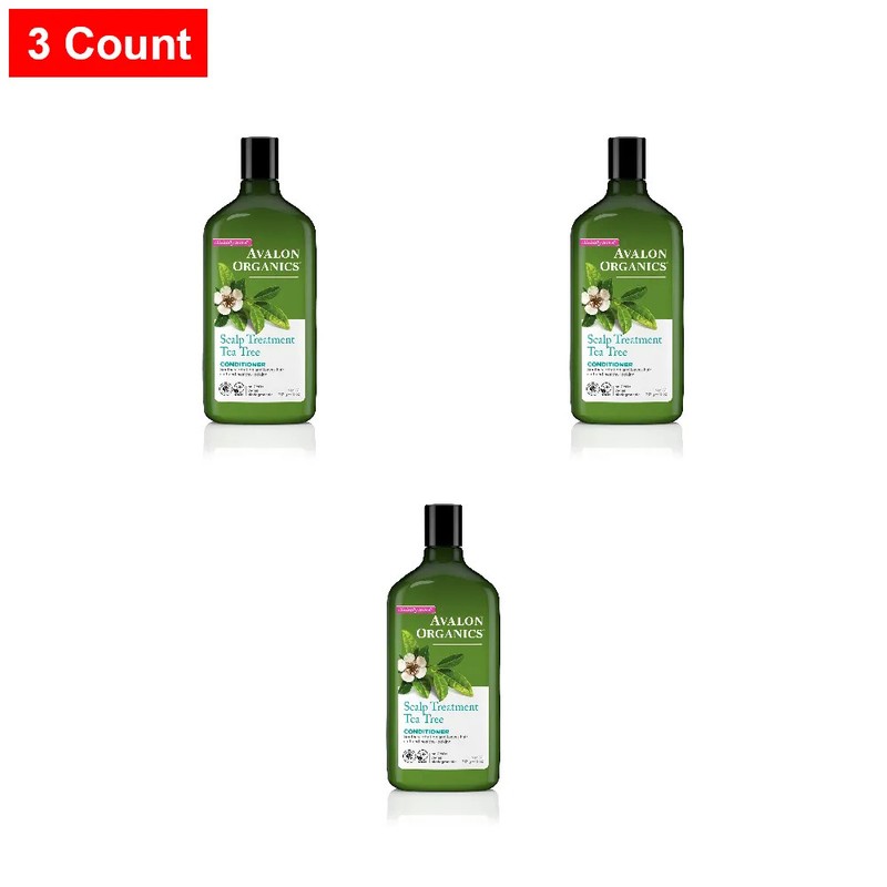 Avalon Organics Scalp Treatment Tea Tree Conditioner- 11 Fluid Ounces – 3 Count