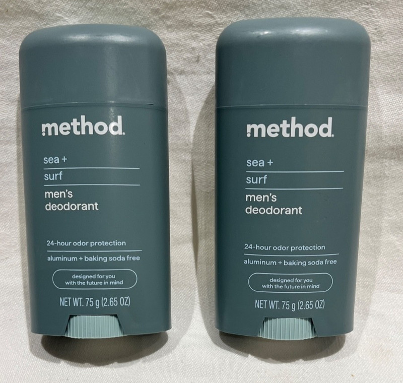 METHOD Sea+Surf Men’s Deodorant Aluminum Free 2.65 oz Each (Lot of 2) New