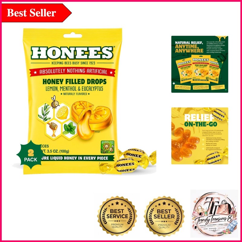 Natural Honey Lemon Eucalyptus Cough Drops – Soothing & Non-GMO