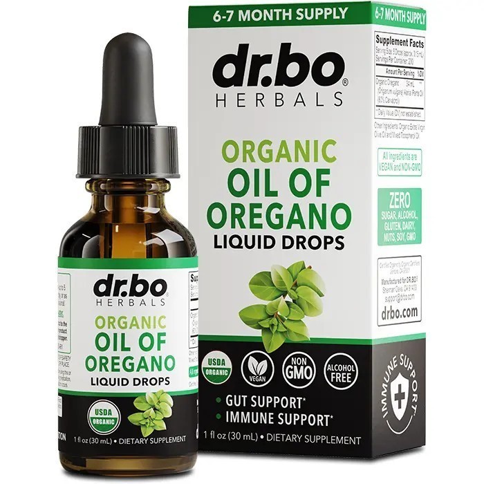 Dr. Bo Organic Oil of Oregano Liquid Drops – Immune Support, Herbal Tincture NEW