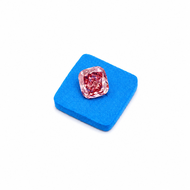 Fancy Pink Cushion Cut 1 Ct Lab grown Color VVS1 Clarity Certified Diamond