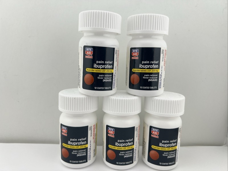 Rite Aid Ibuprofen Coated Tablets 200mg, 12 ct, 5 PACK = 60 tablets Total
