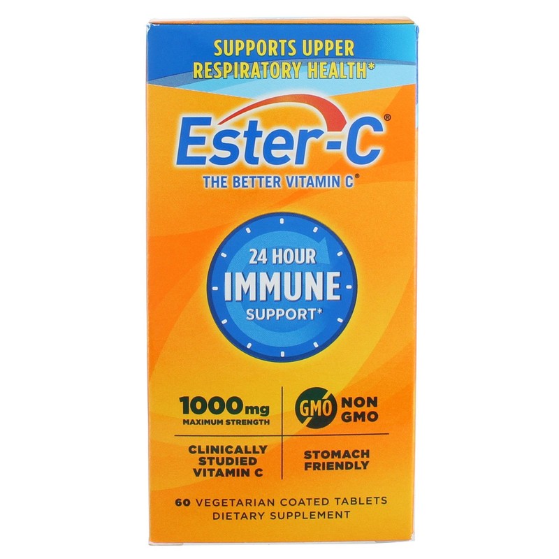 2 Pack Ester-C Vitamin C 24 Hour Coated Tablets, 1,000 mg, 60 Ct