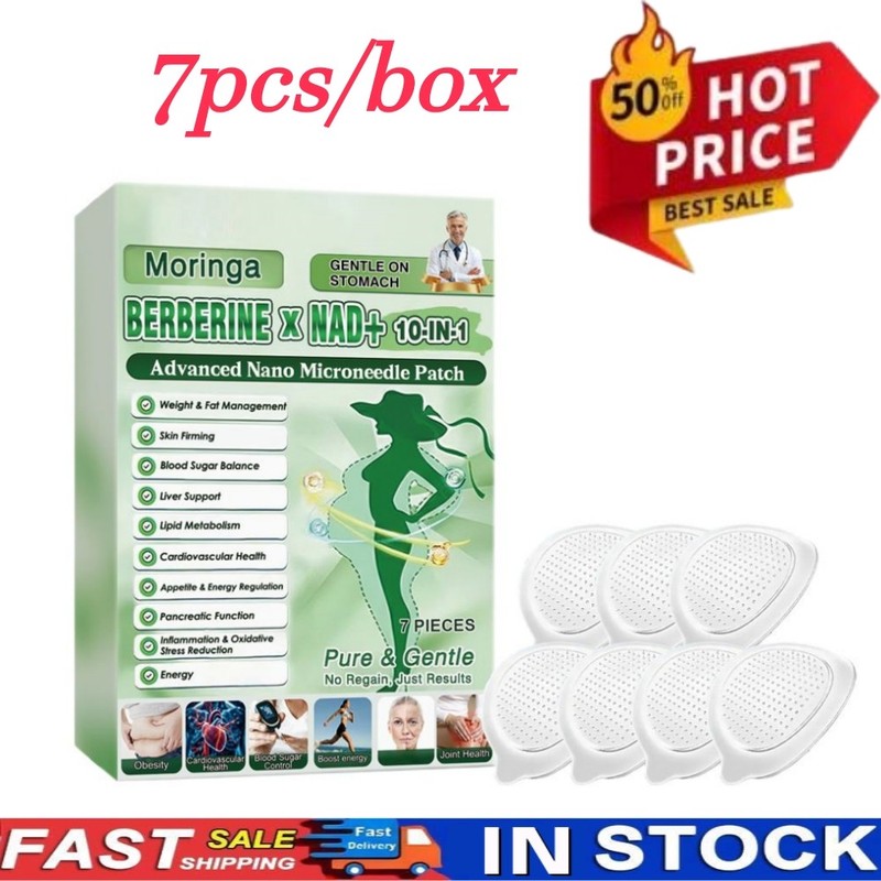 6 Box Moringa Berberine 10-in-1 Advanced Nano Microneedle Patches 7Pcs/Box US gallery