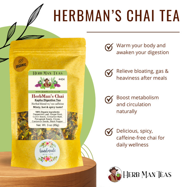 Organic HERBAL CHAI with a mint, hot & spicy flavor with no black tea by Khabir gallery
