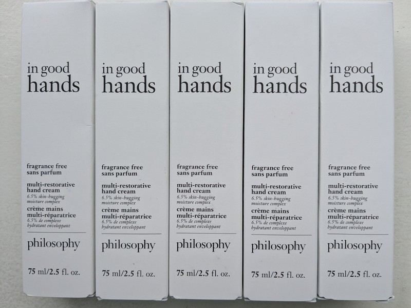Philosophy In Good Hands Fragrance Free Hand Cream Lot of 5 tubes 75 ml each NIB