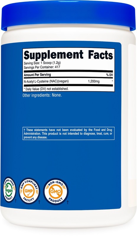 Nutricost N-Acetyl Cysteine (NAC) Powder 500 Grams - Non-GMO, Gluten Free gallery