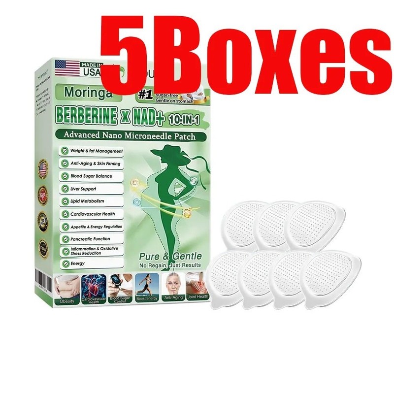 Moringa Berberine x NAD+ 10-in-1 Advanced Nano Microneedle Patch Weight Loss gallery