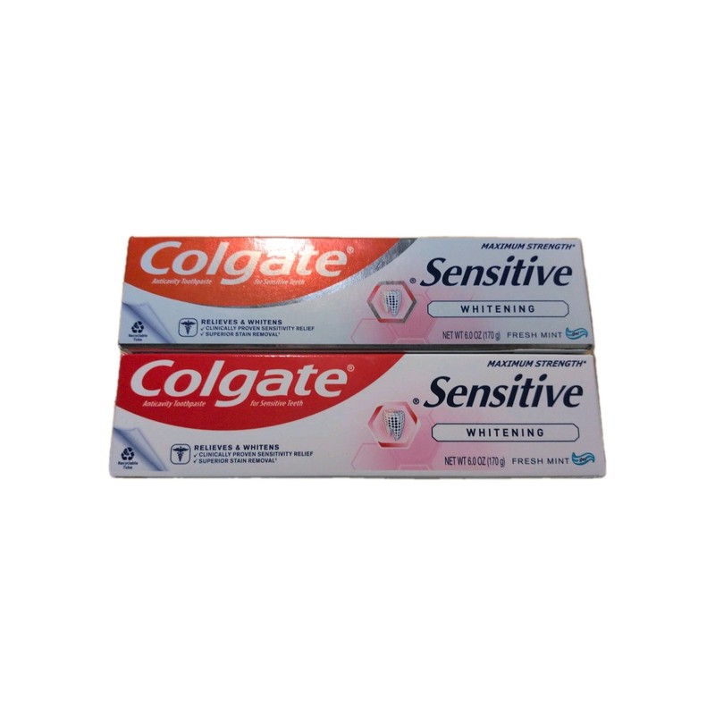 2-Pack Colgate Sensitive Toothpaste WHITENING Fresh Mint Gel 6oz Exp 2028