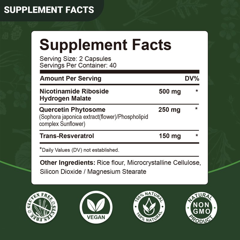 Nicotinamide Riboside 900mg - Anti-aging NAD Supplement, Focus, Memory Booster gallery