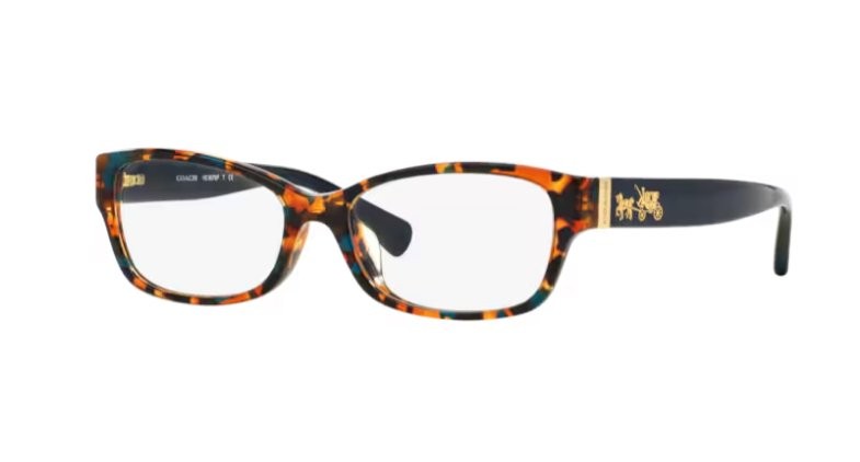Coach Women’s HC6078 Eyeglasses, Teal Confetti/Teal, 52/16/135
