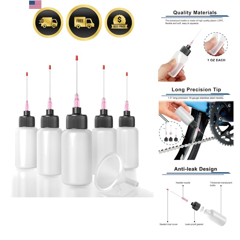 5 Pcs Plastic Squeeze Bottles 1 OZ, Precision Gun Oil Bottle, LDPE Oil Applic…