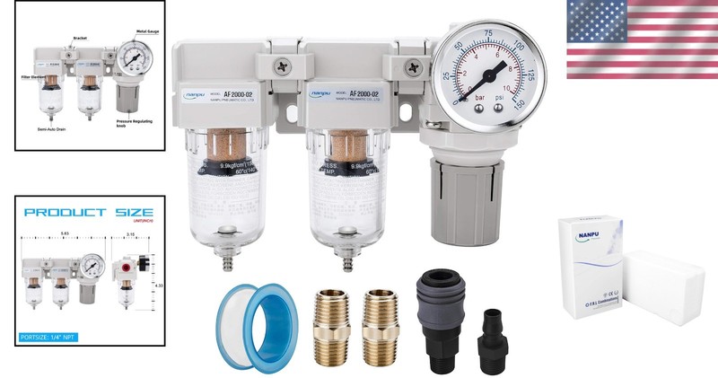 1/4" NPT Air Drying System - Double Filters, Regulator Combo gallery