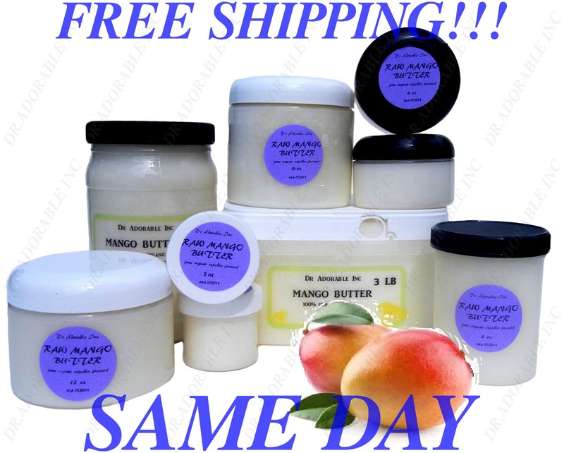 Natural Pure Mango Butter Organic Raw Refined Treats Dry Skin & More 2oz -12 Lb