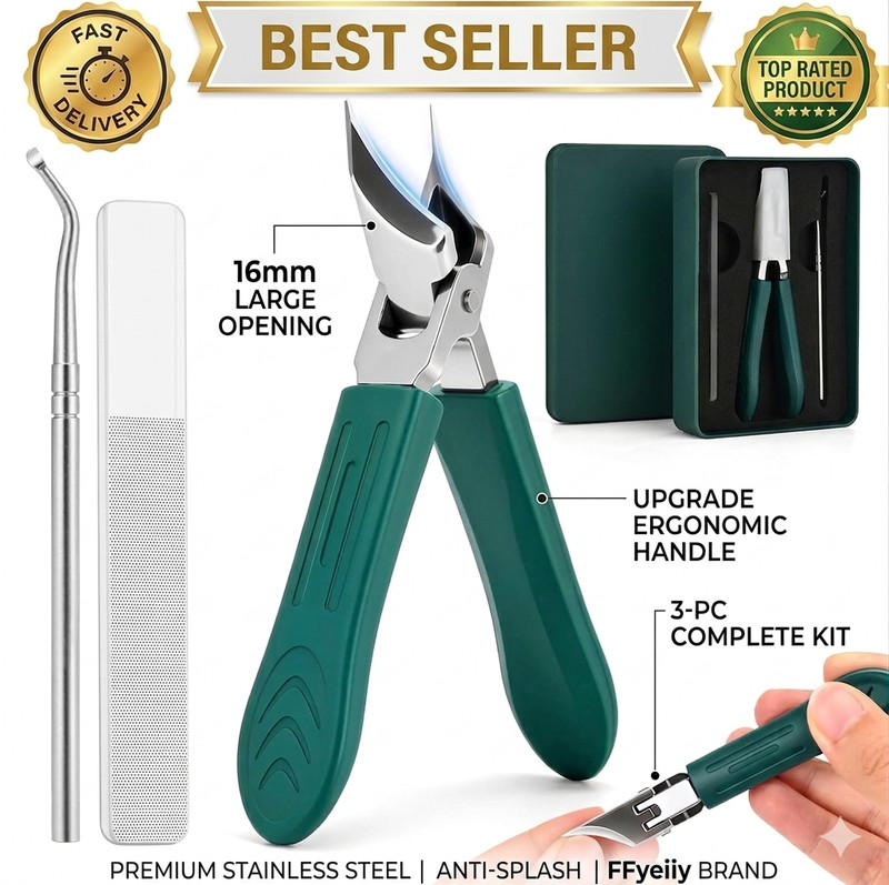 Anti Splash Nail Clippers Set Podiatrist Toenail Clipper For Thick Ingrown Nails