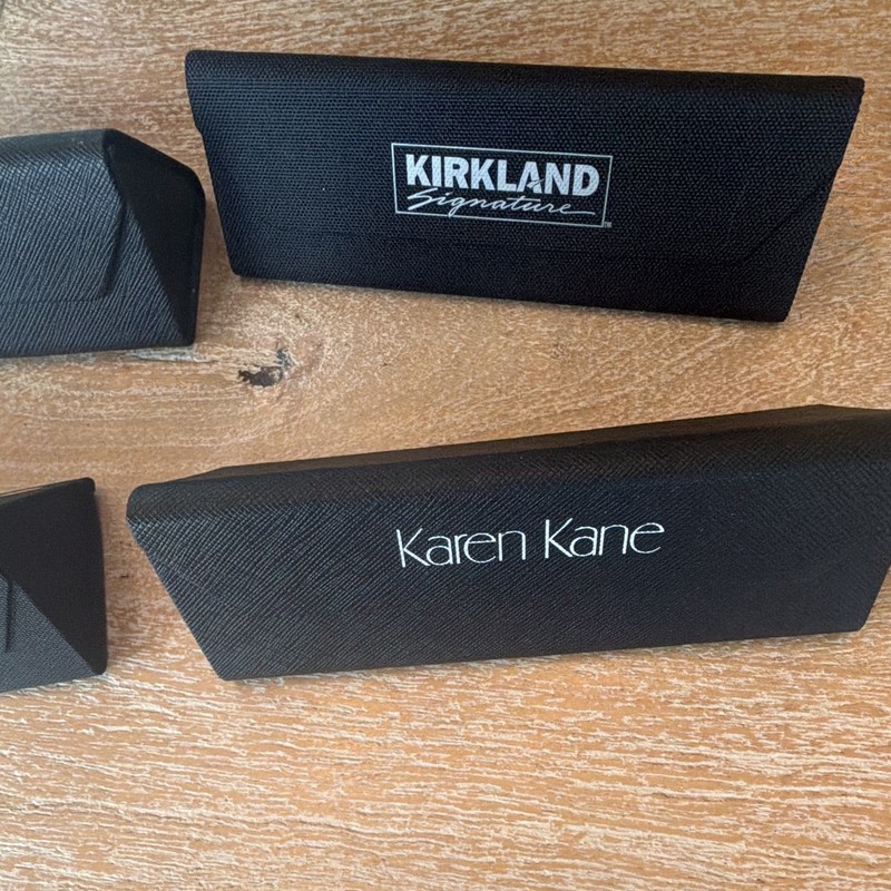 Kirkland Signature & Karen Kane Black & Clamshell Hard Eyeglass Cases Lot gallery