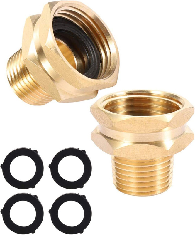 2 Pack of 3/4 Inch GHT Female to 1/2 Inch NPT Male Connector GHT to NPT Adapter