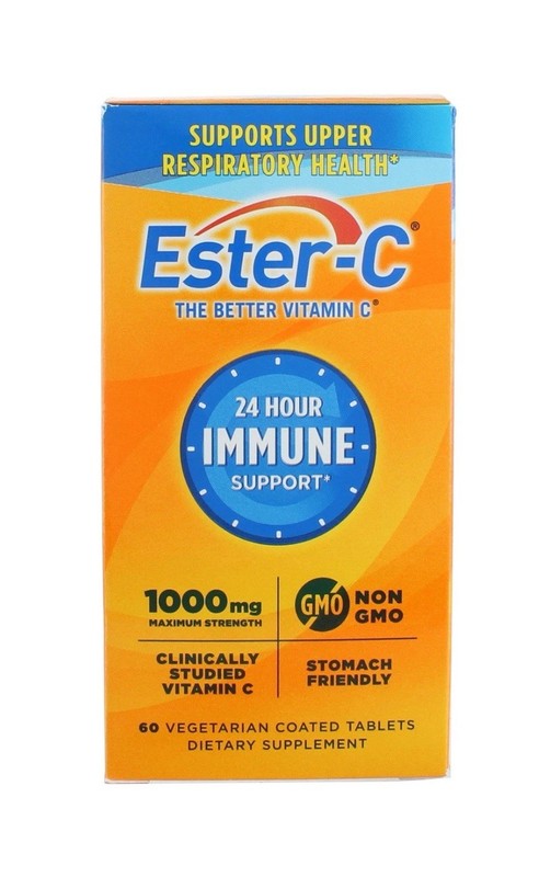Ester-C Vitamin C 24 Hour Coated Tablets, 1,000 mg, 60 Ct