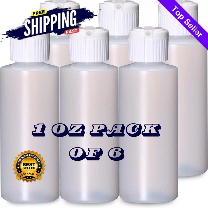 Plastic Cylinder Bottles & Flip Top Spout–BPA-Free, Refillable Liquid Containers