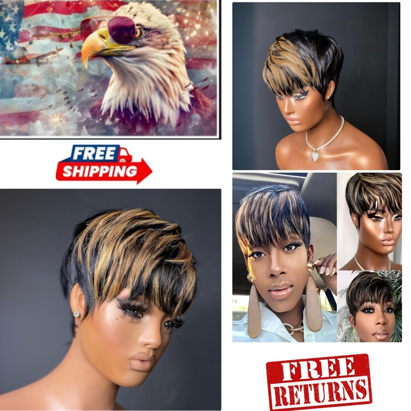 Short Layered Pixie Cut Wig for Black Women – Comfortable & Stylish F1B30