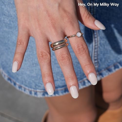 Semi Cured Gel Nail Strips | No LED Lamp Needed | White, Jelly | Easy Apply & gallery