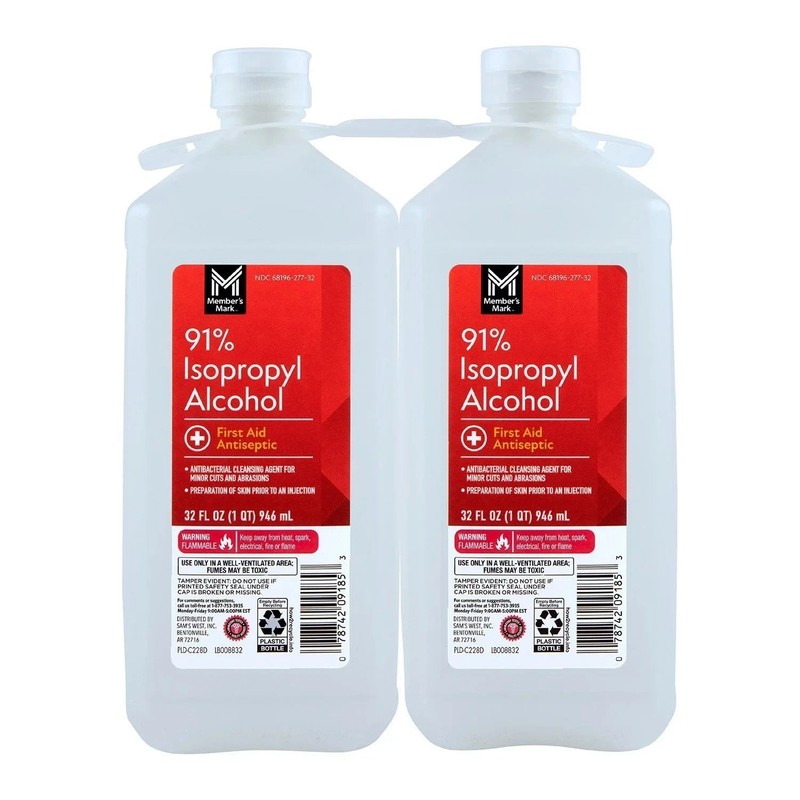 Member’s Mark 91% Isopropyl Alcohol 32 fl oz 2 Pack First Aid Cleaning