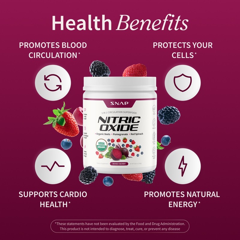 Mixed Berry Organic Powder Beets Nitric Oxide Booster Circulation Superfood Jar gallery