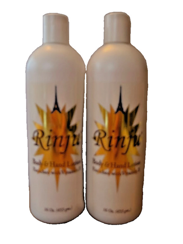 Rinju Body & Hand Lotion with Vit. E 16 fl. oz /453ml Each (lot of 2 )
