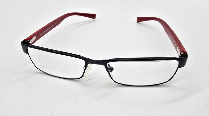 ARMANI EXCHANGE AX 1009 6036 SHINY BLACK/RED AUTHENTIC EYEGLASSES 53-16 gallery
