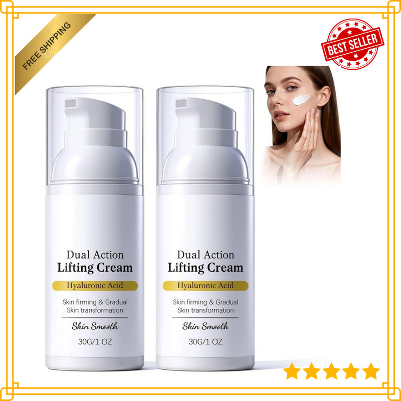 2 Pcs Dual Action Lifting Cream with Peptides &Hyaluronic Acid,Firming
