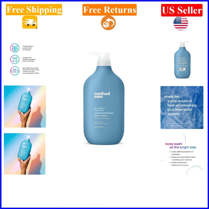 Men’s Body Wash Glacier + Granite 28oz Paraben & Phthalate Free Biodegradable