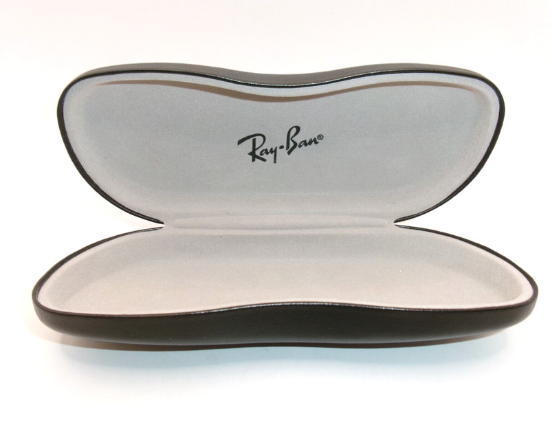 Ray Ban Sunglass Eye Glass Case Black Hard Clamshell Logo Beige Interior gallery