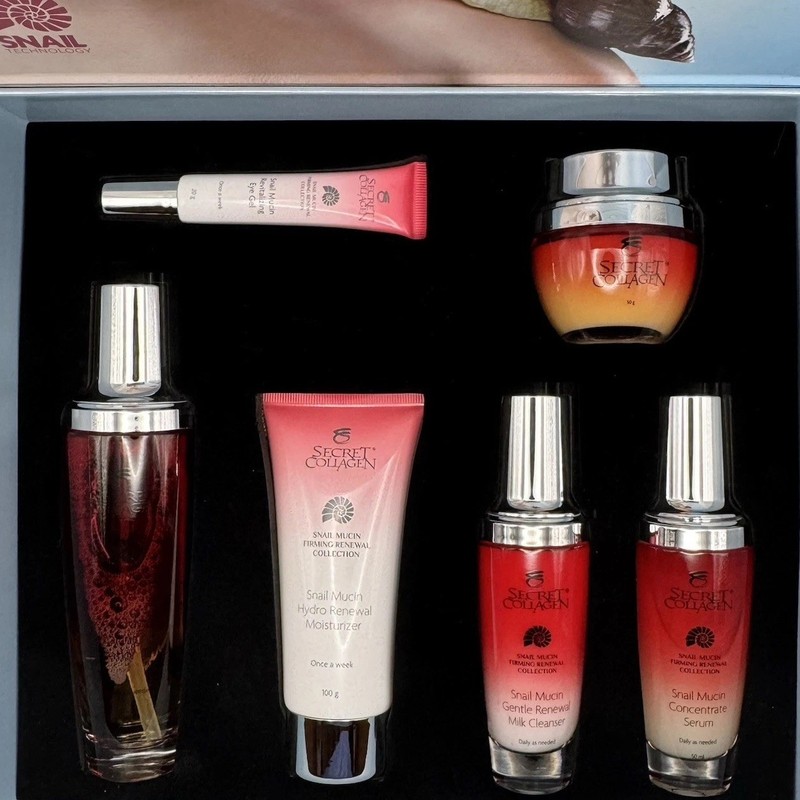 Snail Mucin Skin Firming Set, Cleaner, Toner, Serum, Eye Gel, Moisturizer, Mask